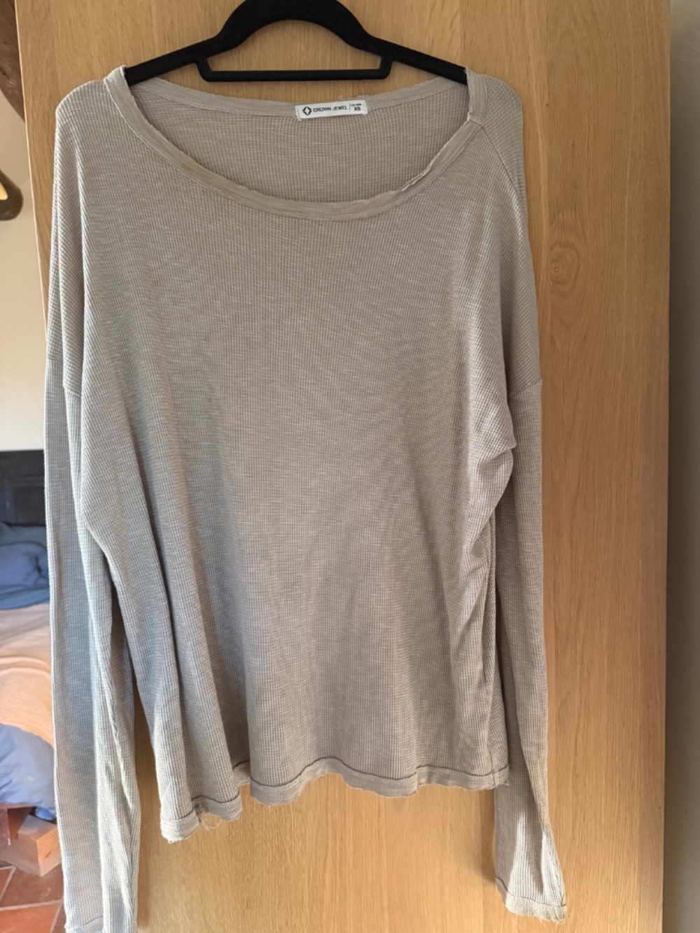 Crown Jewel Light Taupe Waffle-knit Top